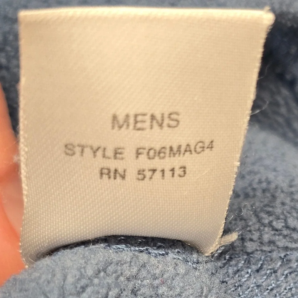 EMS Men Large Blue 1/4 Zip Fleece Pullover Made in Canada Eastern Mountain Sport